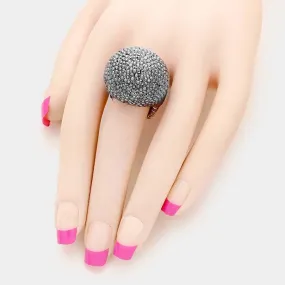 Hematite Pave Dome Stretch Ring
