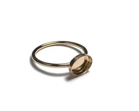 Horizontal Oval Gold Filled Ring Blank Setting | 6x4, 7x5, 6x8, 8x10