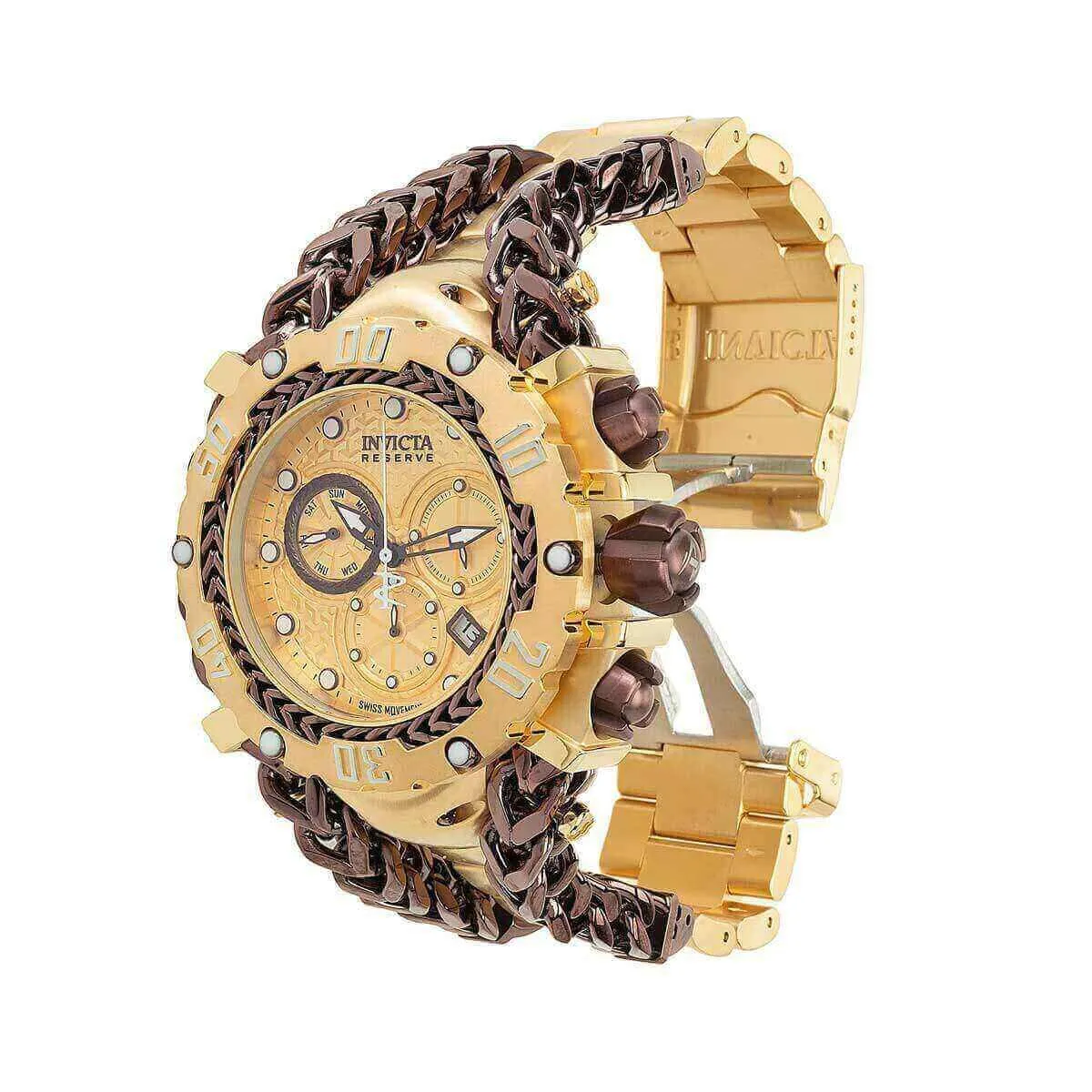 Invicta Men's Chrono Watch - Reserve Gladiator Brown and Yellow Gold Bracelet | 36624