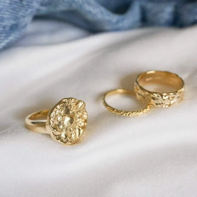 Isla Coral Stacking 18ct Gold Plated Ring SSR04_GP