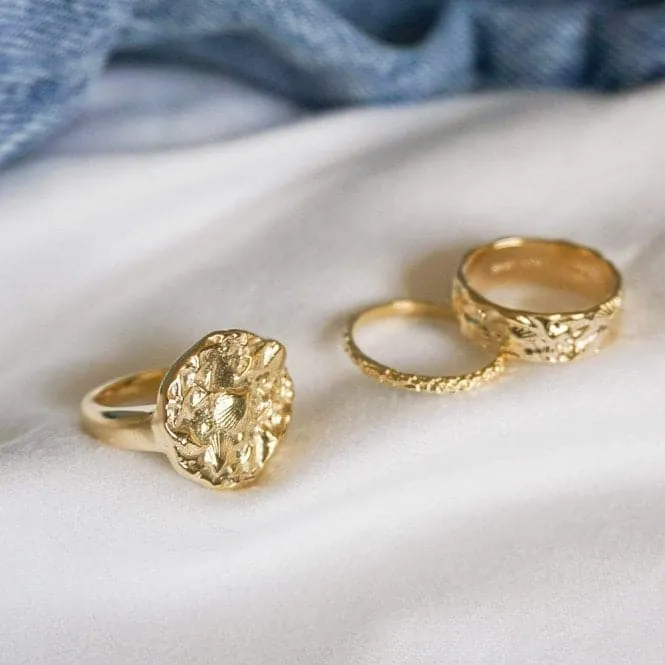 Isla Coral Stacking 18ct Gold Plated Ring SSR04_GP
