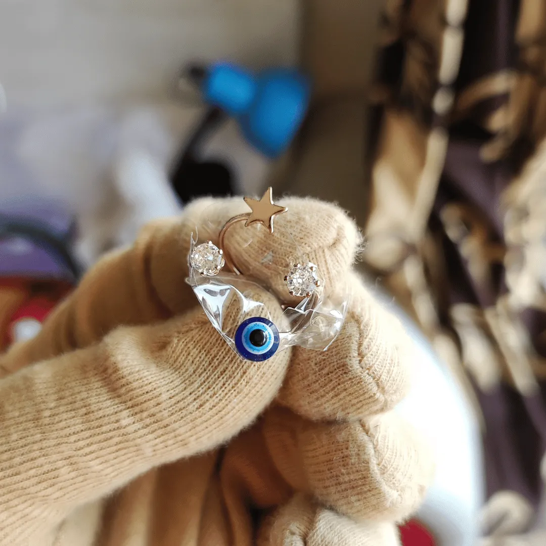 Jewelestia Mystic Evil Eye Gold Color Ring