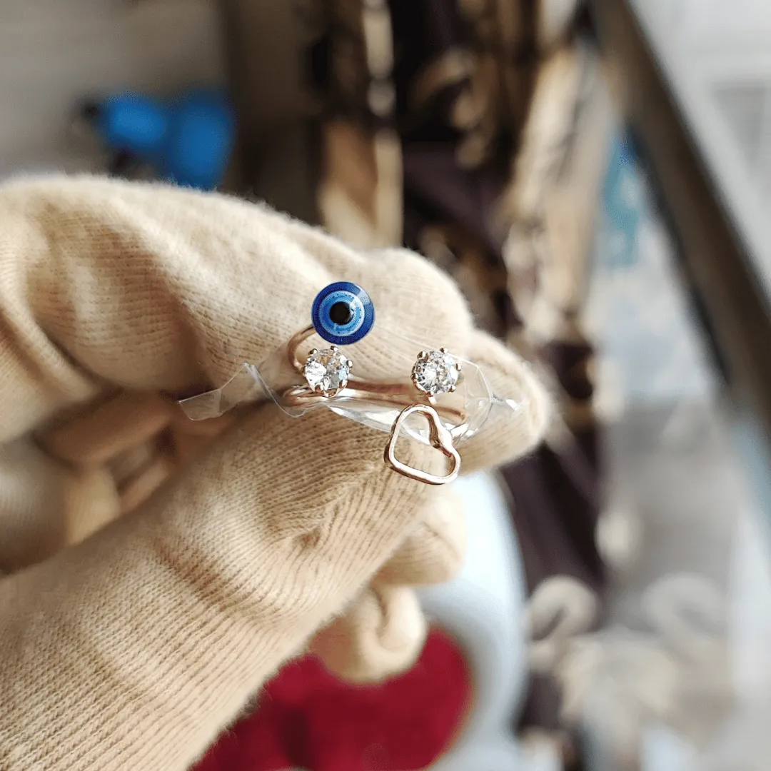 Jewelestia Mystic Evil Eye Gold Color Ring