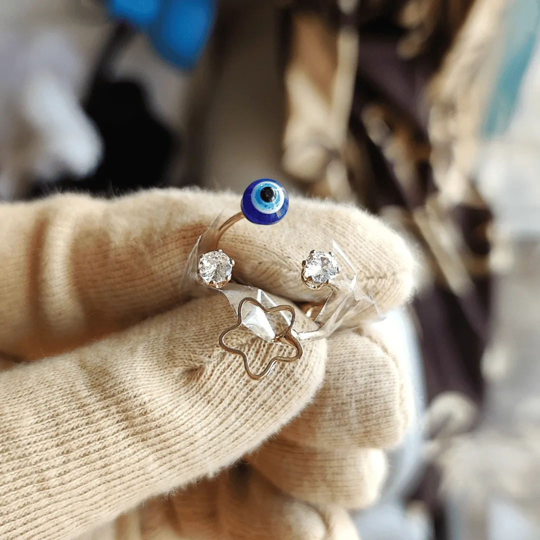Jewelestia Mystic Evil Eye Gold Color Ring
