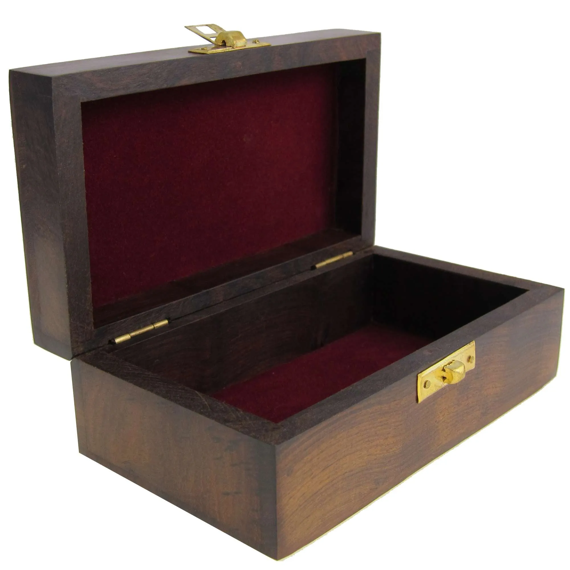 Jewelry Box in Wood Islamic Art Handmade Inlay and Carving 6x3.3x2.25 Inches