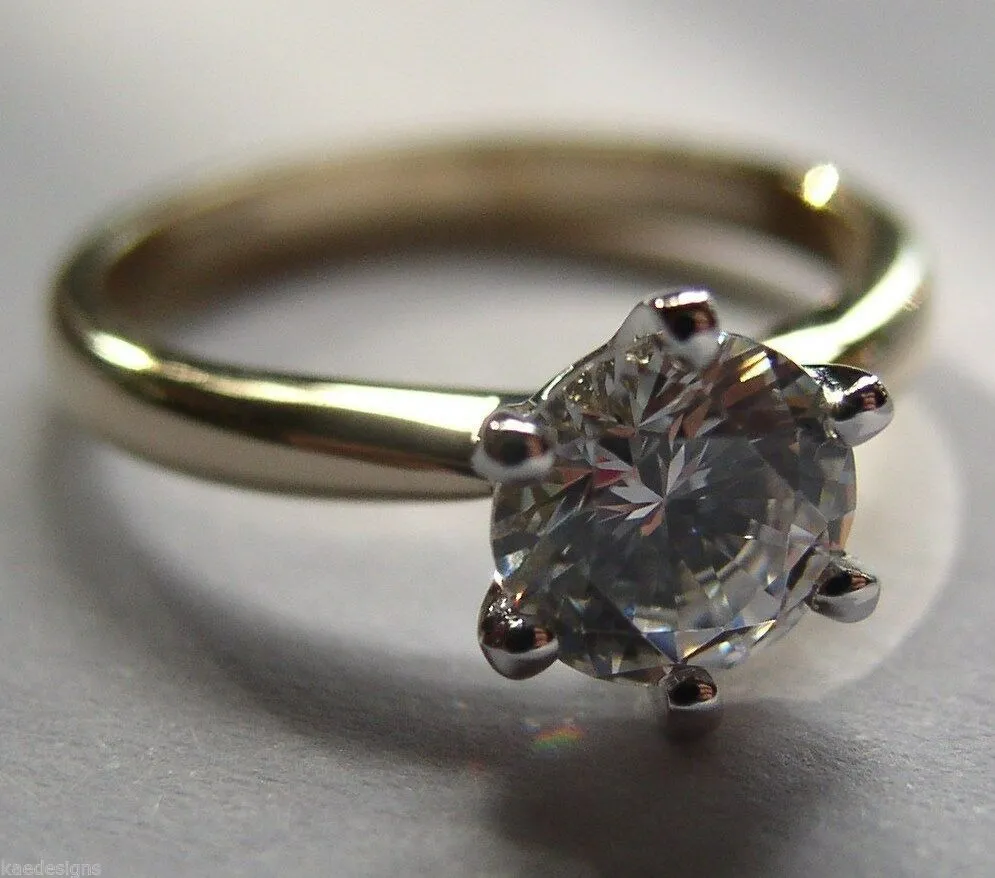 Kaedesigns, Genuine 9ct Solid Yellow Gold   White Gold setting Ring