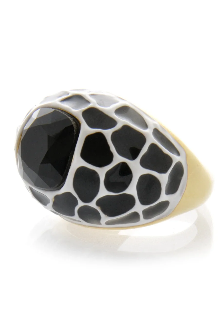 KENNETH JAY LANE Black Spots Cocktail Ring