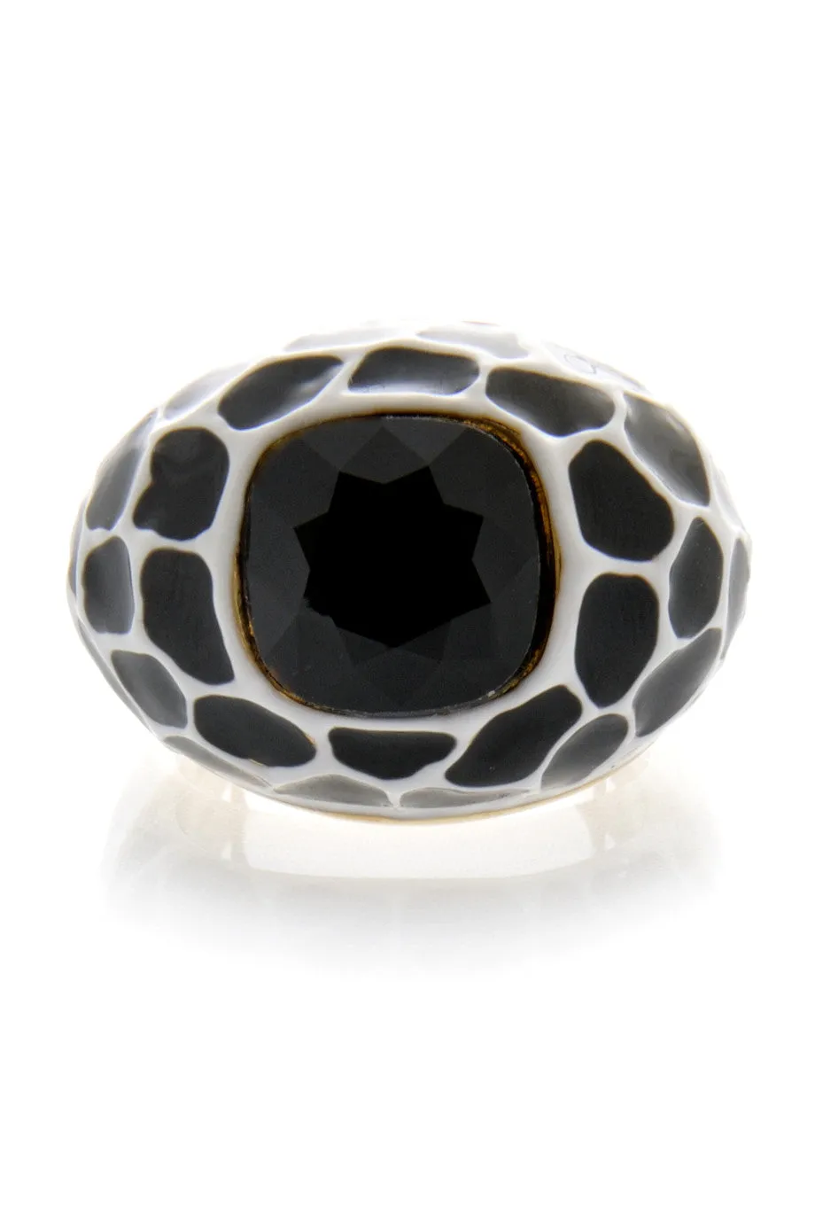 KENNETH JAY LANE Black Spots Cocktail Ring