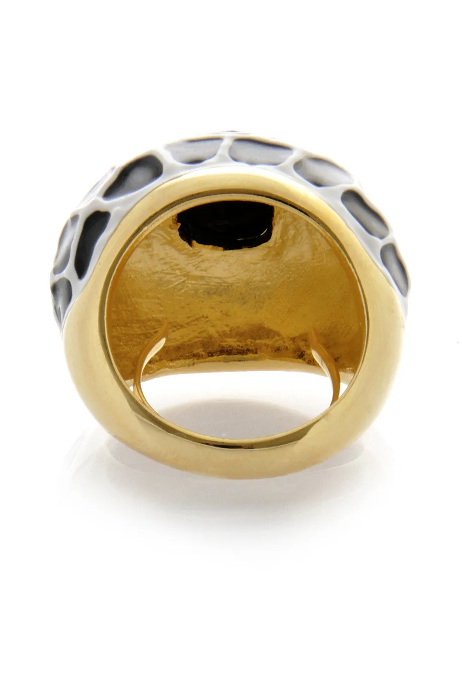 KENNETH JAY LANE Black Spots Cocktail Ring