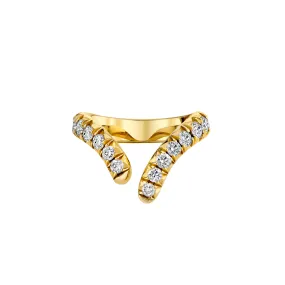 Large French Pave Diamond Tusk Ring | Ready to Ship