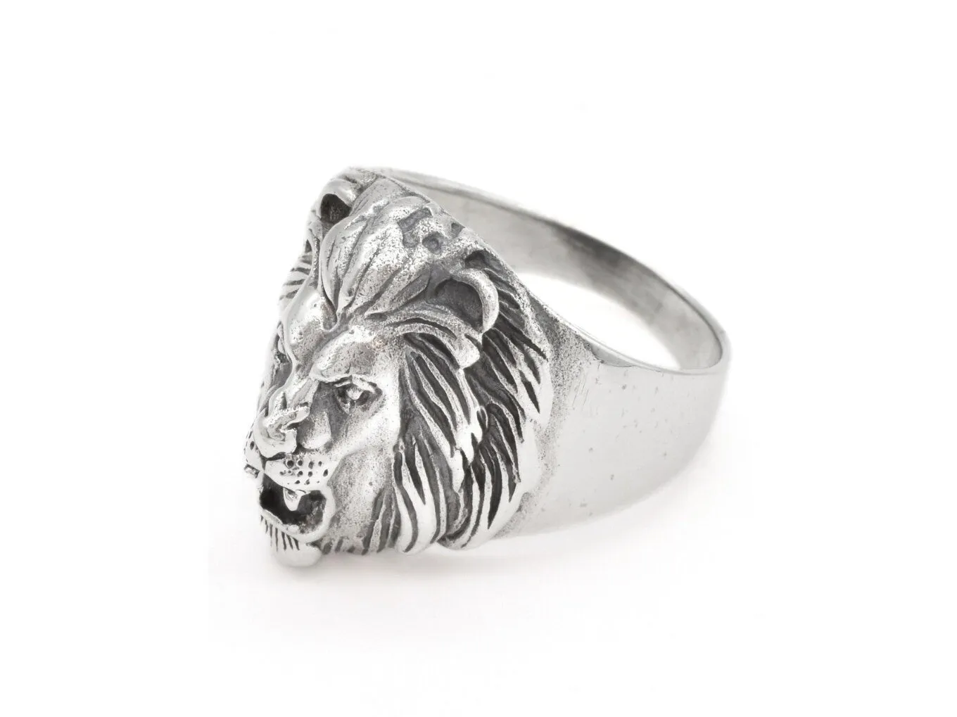 Lion Head Ring - Lion Signet Ring - Silver Lion Ring