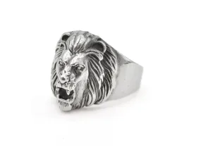 Lion Head Ring - Lion Signet Ring - Silver Lion Ring
