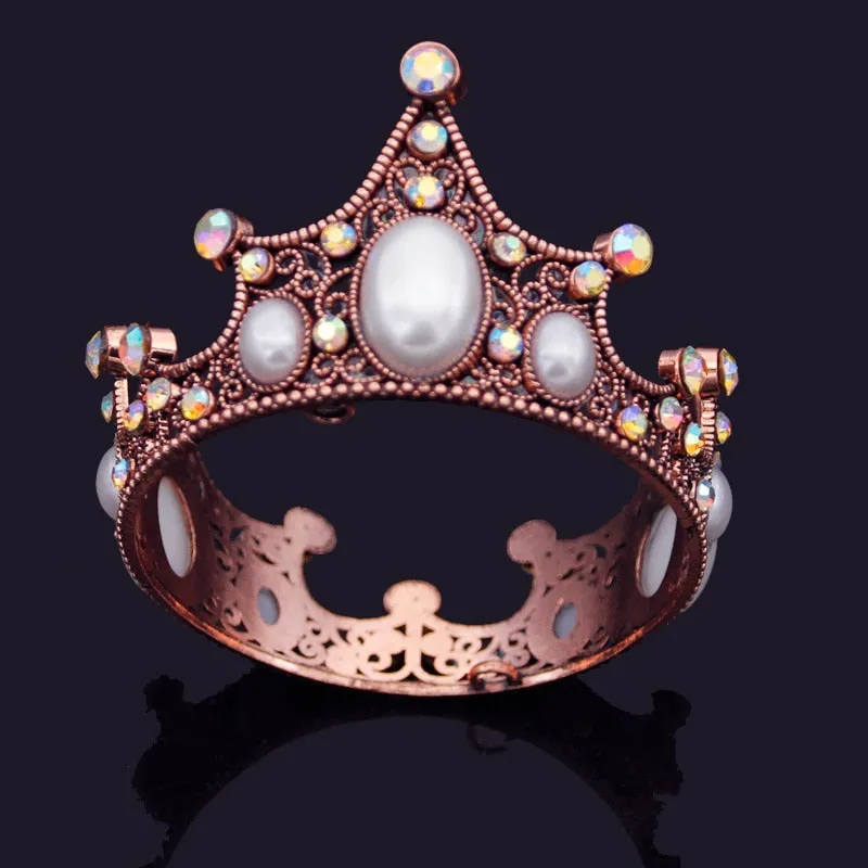 Little Crown Boy Girl Birthday Party Doll Cake Topper Full Round Crown