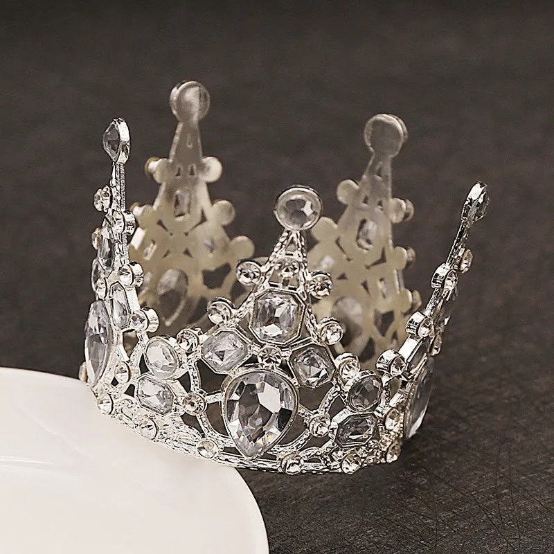 Little Crown Boy Girl Birthday Party Doll Cake Topper Full Round Crown