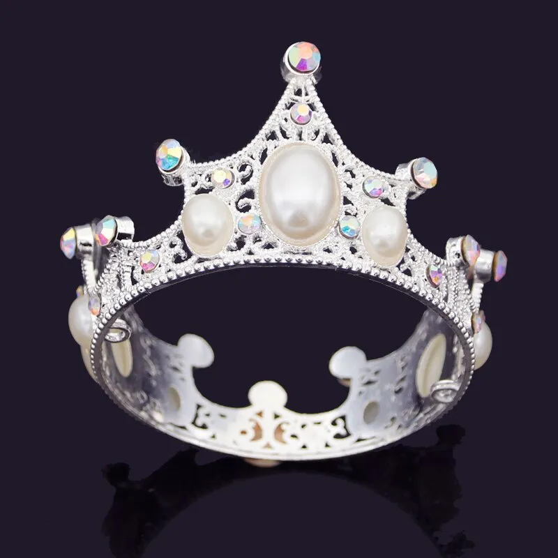 Little Crown Boy Girl Birthday Party Doll Cake Topper Full Round Crown