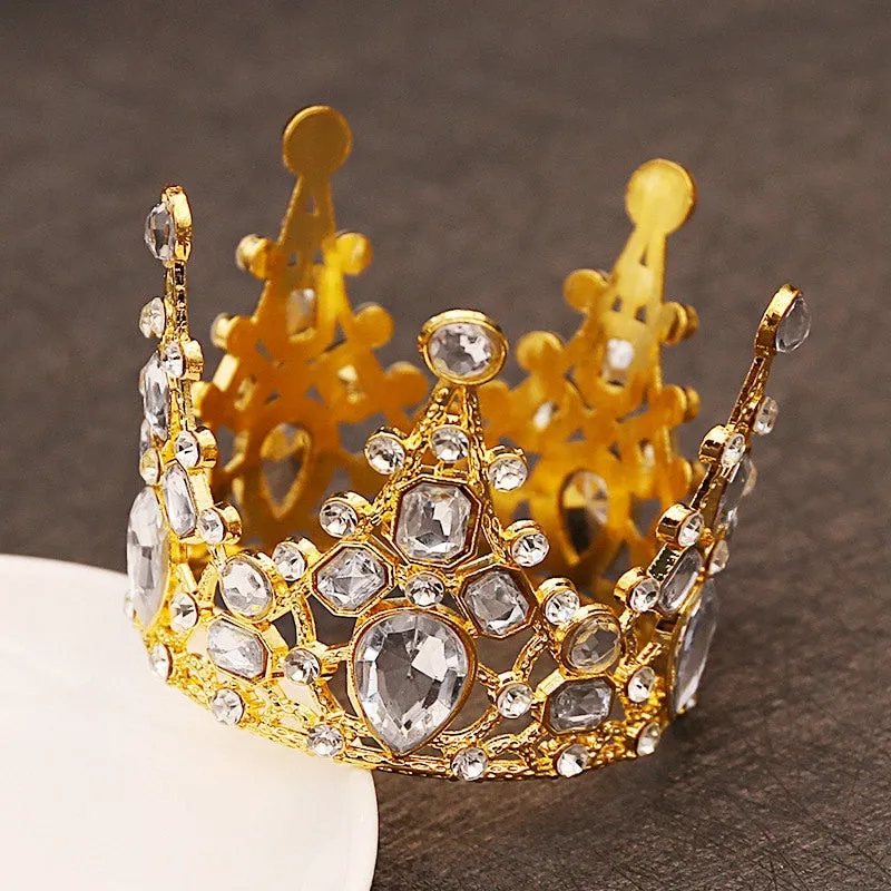 Little Crown Boy Girl Birthday Party Doll Cake Topper Full Round Crown