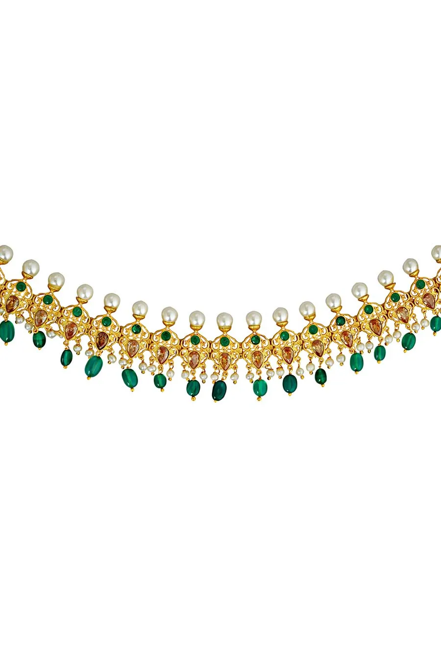 Meherunisa Gold Plated Choker Necklace