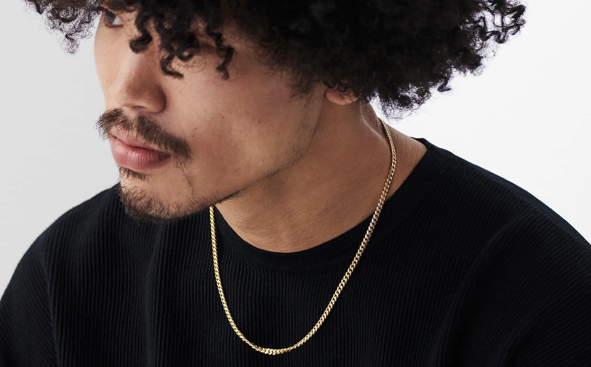 Men's Round Curb Chain Necklace