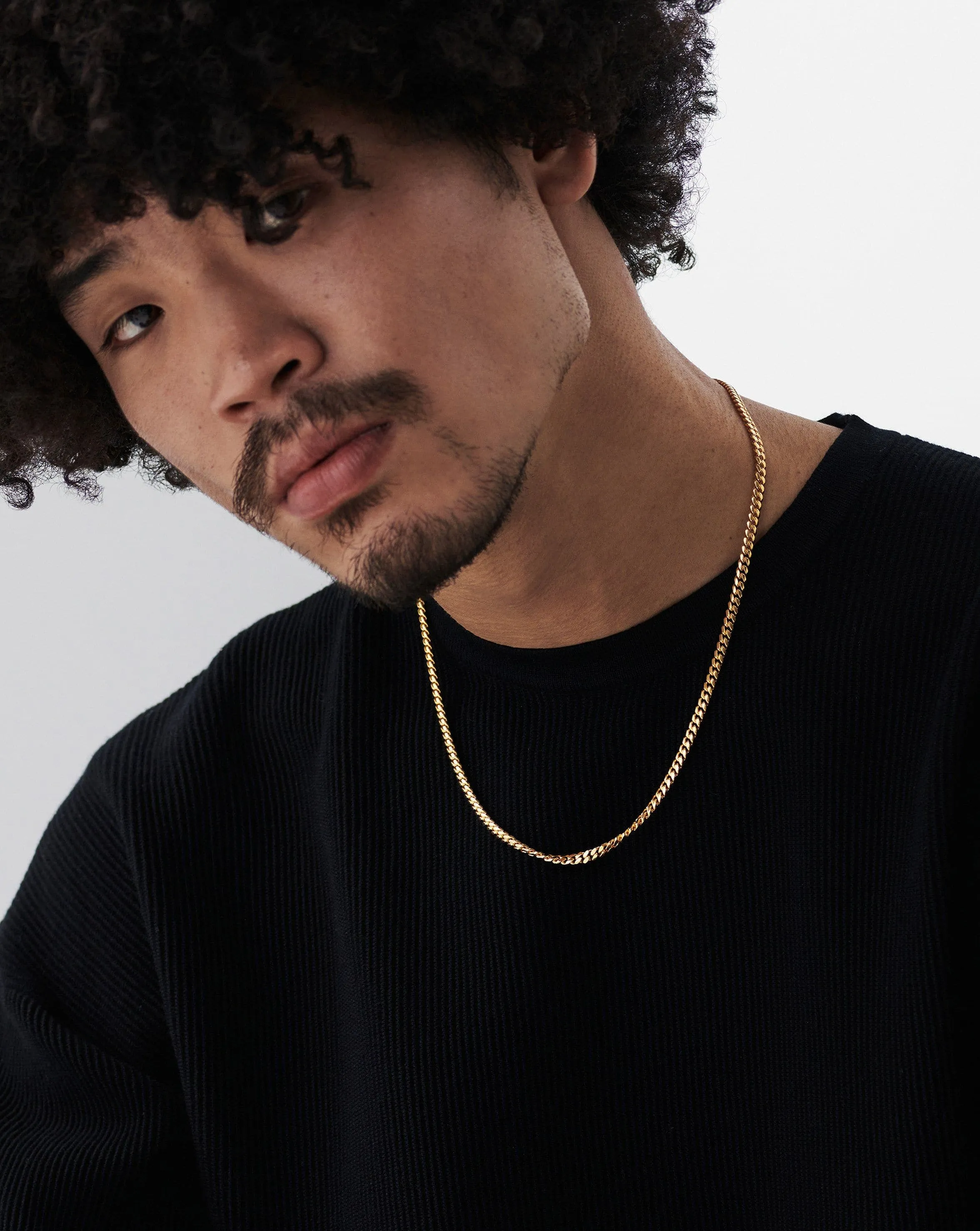 Men's Round Curb Chain Necklace