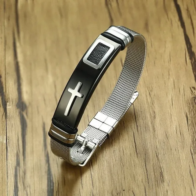 Men's Stainless Steel Adjustable Length Bracelet