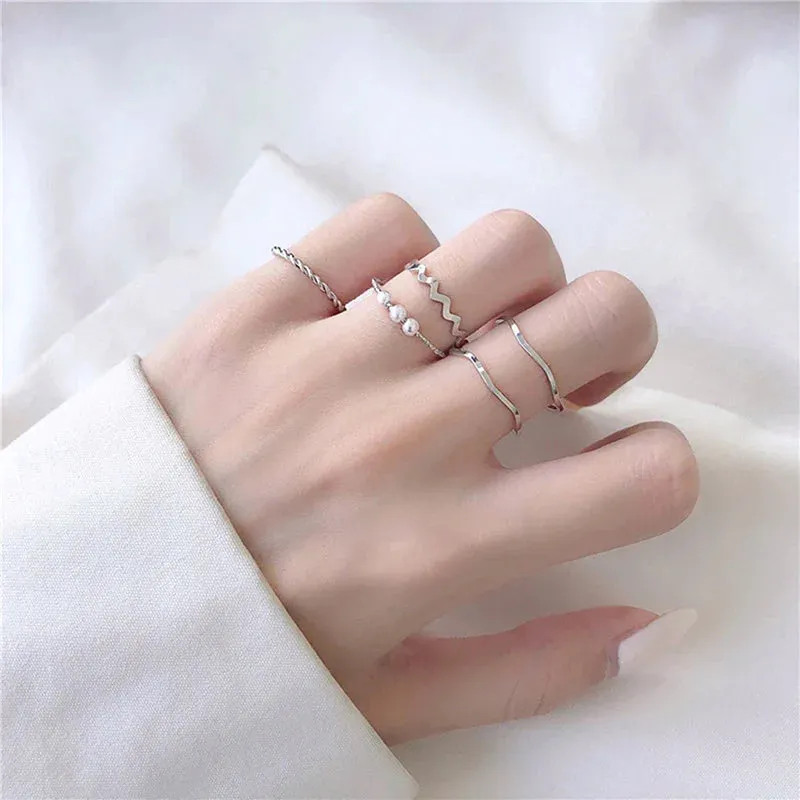 Metal Hollow Round Opening Women's Party Ring