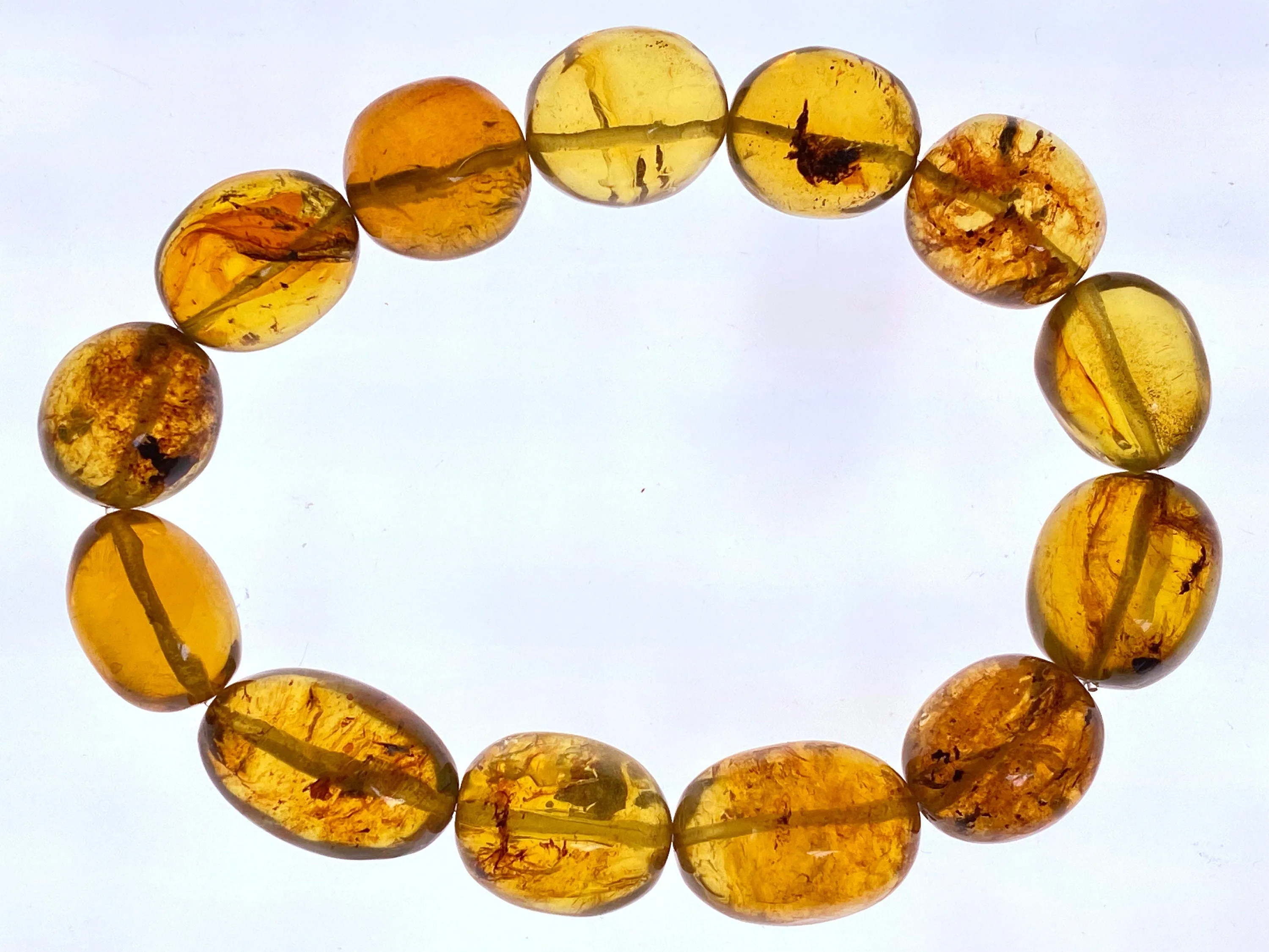 Mexican AMBER Crystal Bracelet - Beaded Bracelet, Handmade Jewelry, Healing Crystals and Stones, 48245
