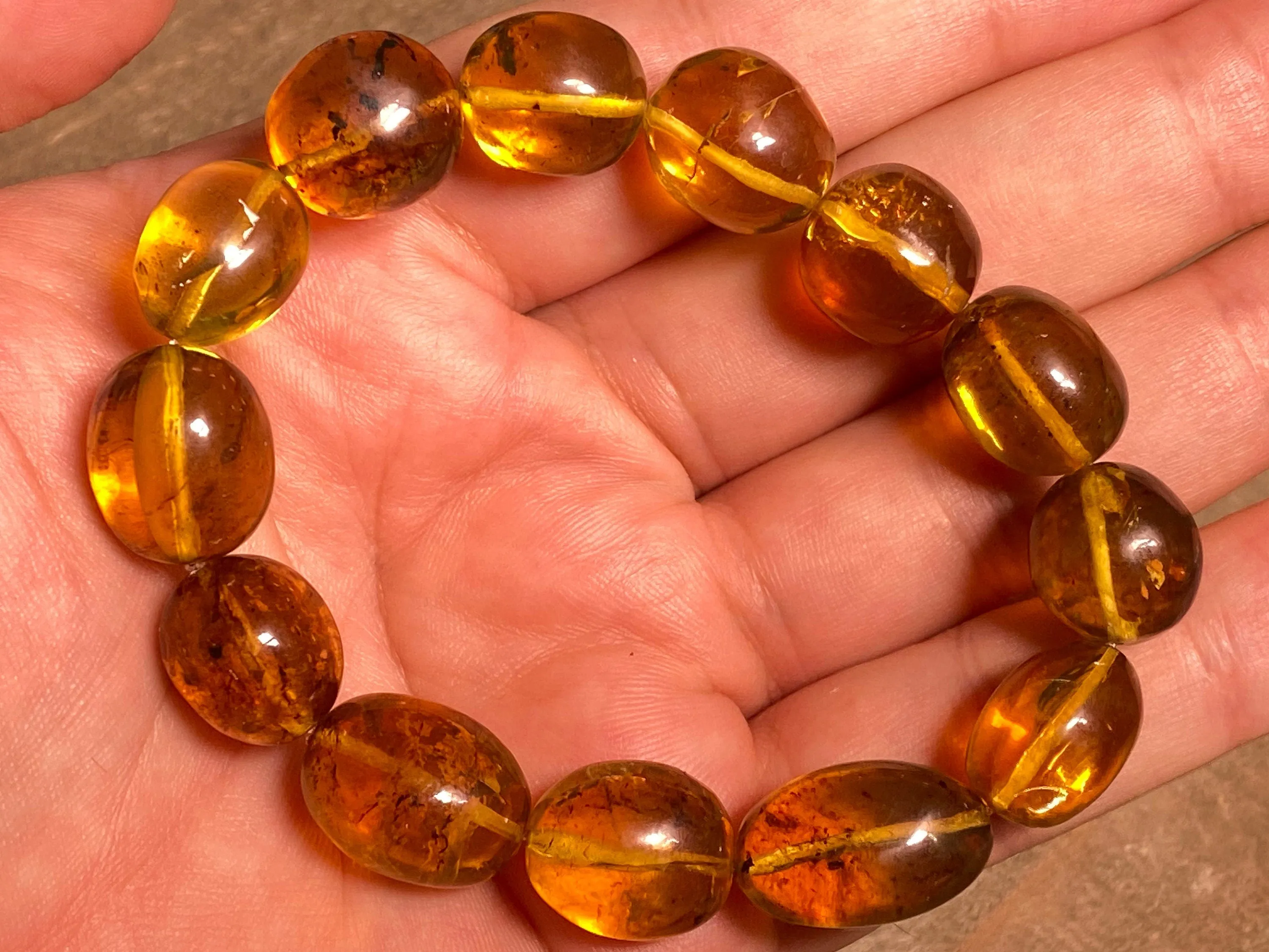 Mexican AMBER Crystal Bracelet - Beaded Bracelet, Handmade Jewelry, Healing Crystals and Stones, 48245