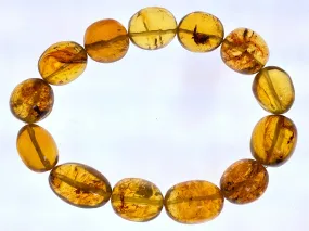 Mexican AMBER Crystal Bracelet - Beaded Bracelet, Handmade Jewelry, Healing Crystals and Stones, 48245