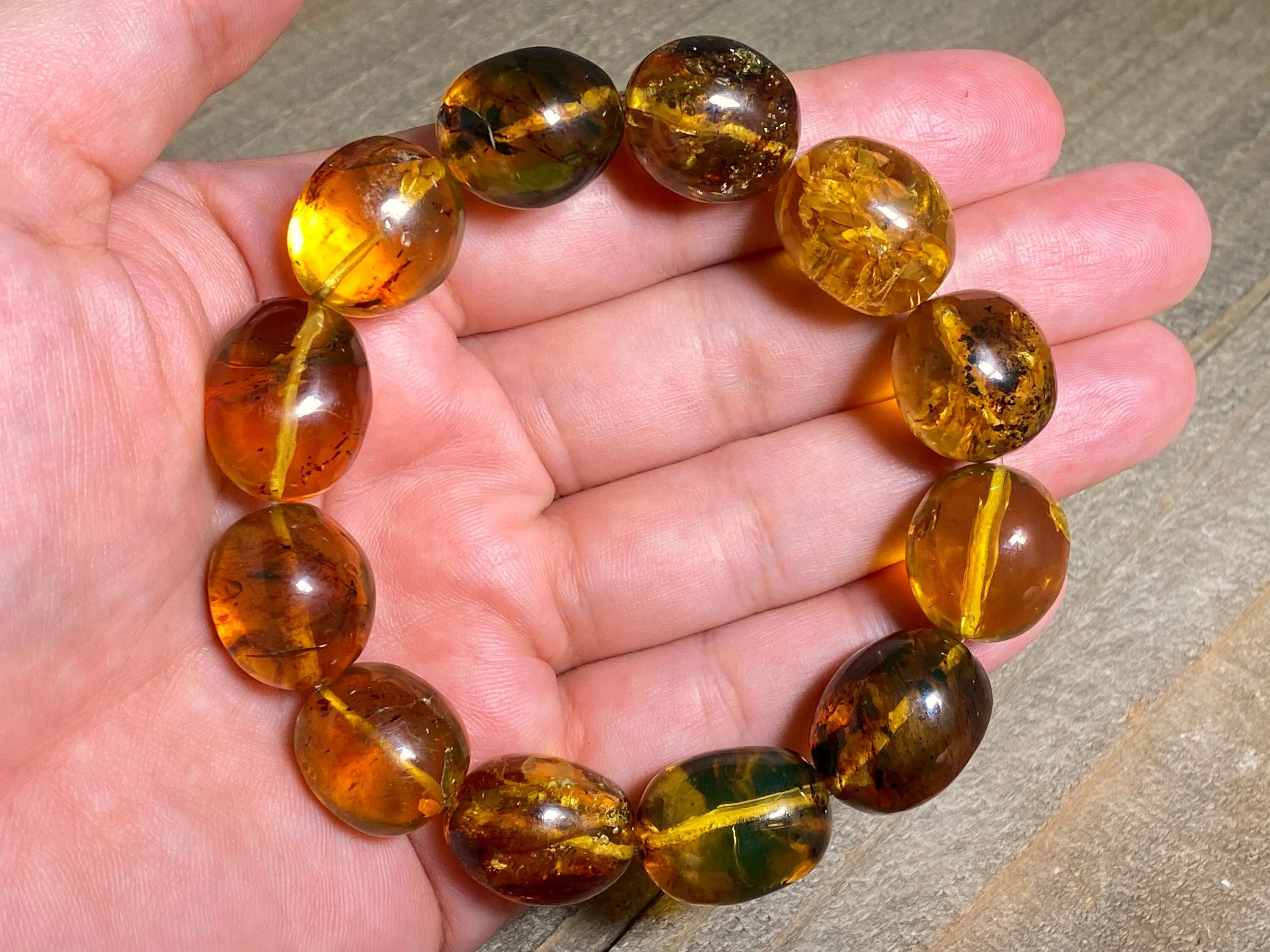 Mexican AMBER Crystal Bracelet - Beaded Bracelet, Handmade Jewelry, Healing Crystals and Stones, 48246