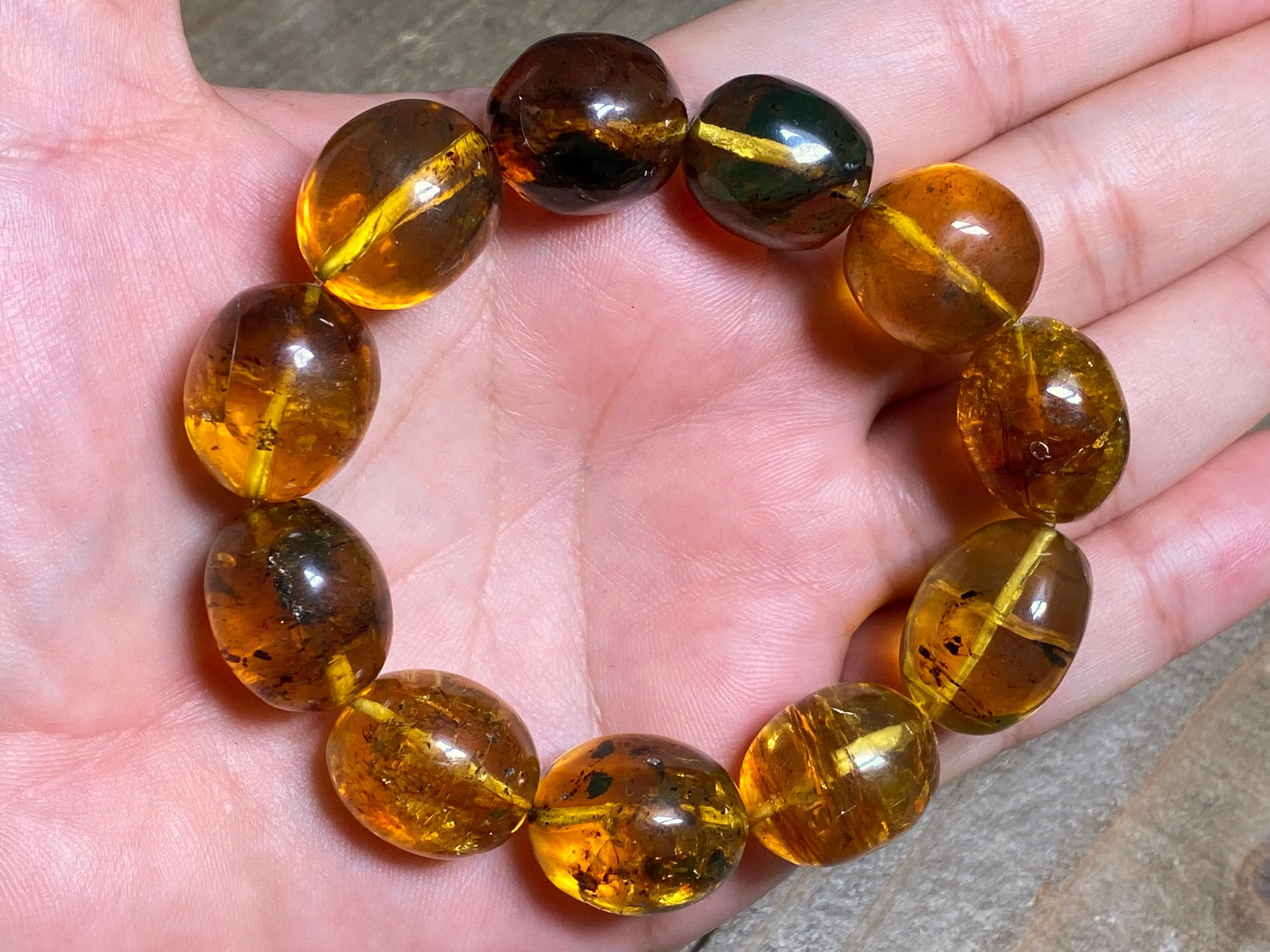 Mexican AMBER Crystal Bracelet - Beaded Bracelet, Handmade Jewelry, Healing Crystals and Stones, 48266