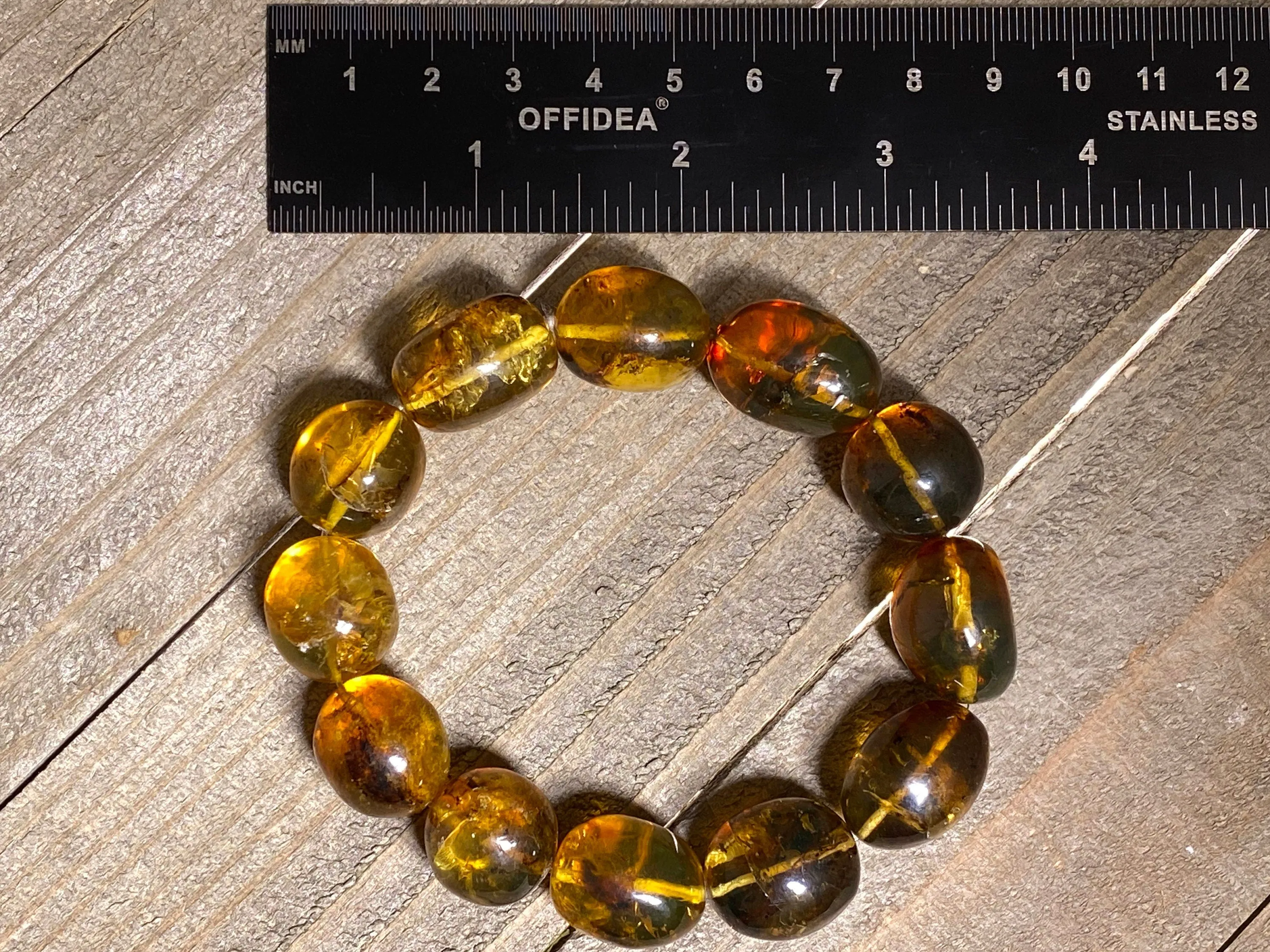 Mexican AMBER Crystal Bracelet - Beaded Bracelet, Handmade Jewelry, Healing Crystals and Stones, 48274