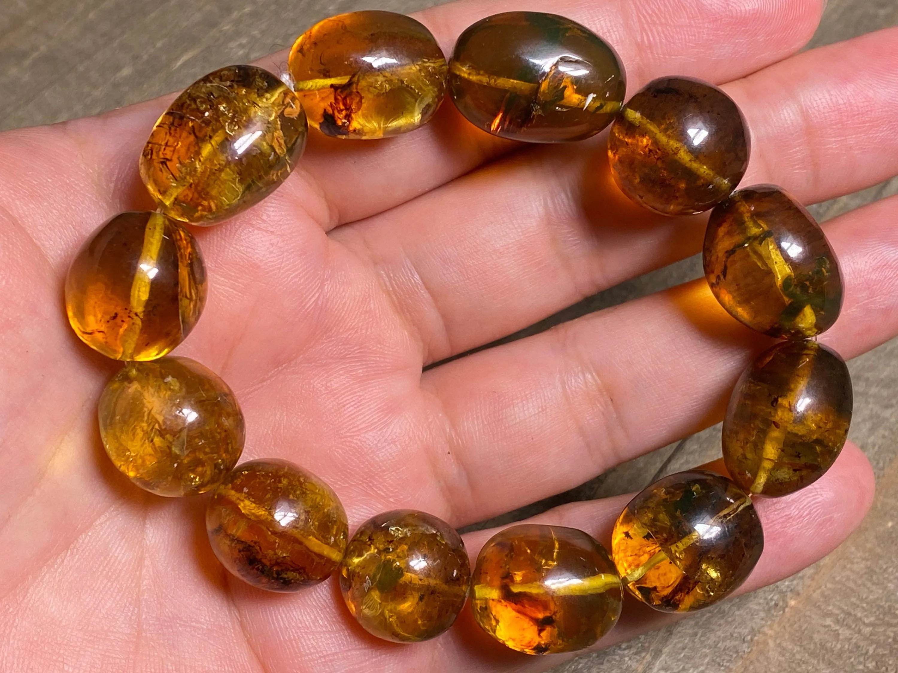 Mexican AMBER Crystal Bracelet - Beaded Bracelet, Handmade Jewelry, Healing Crystals and Stones, 48274