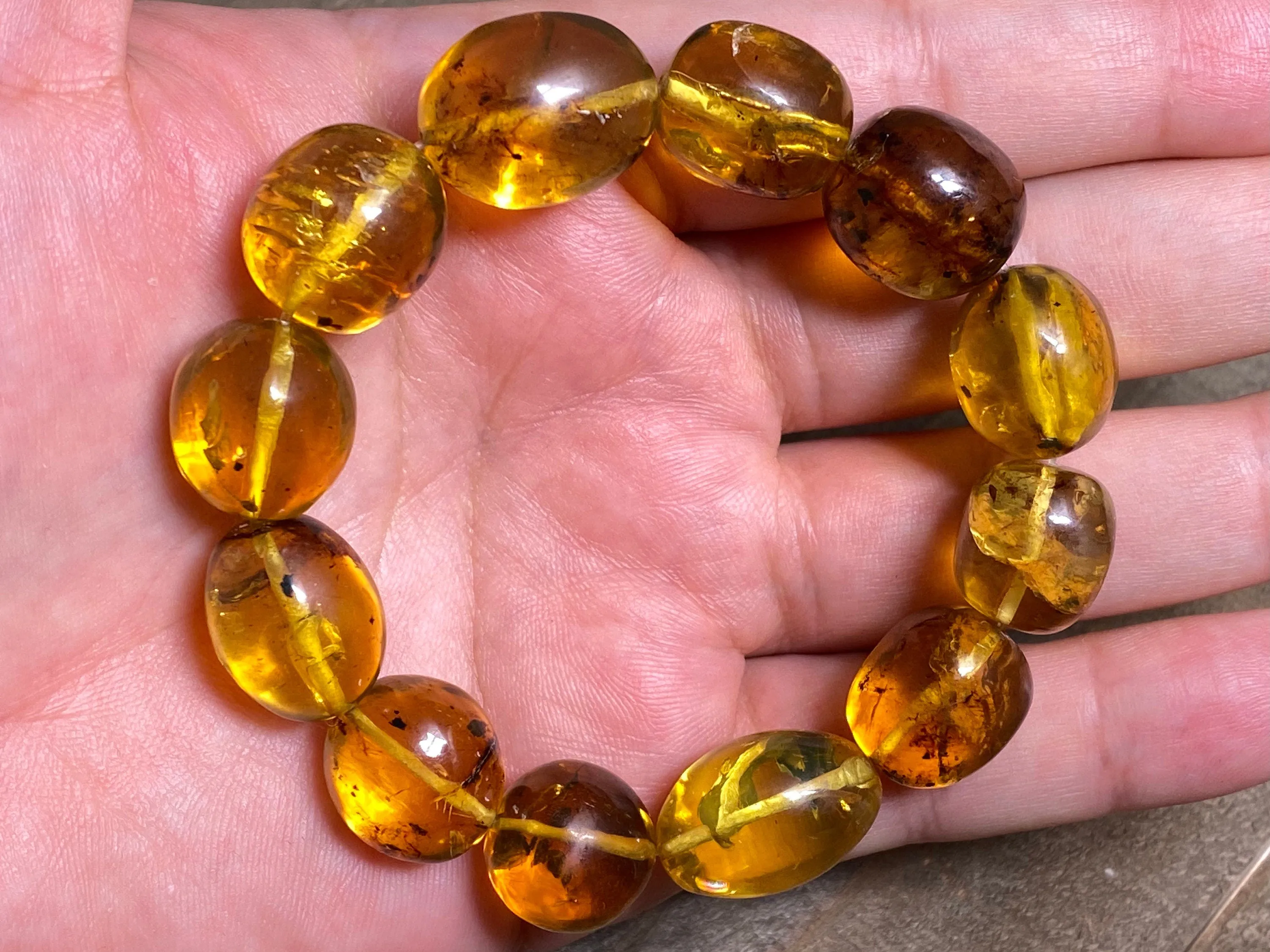Mexican AMBER Crystal Bracelet - Beaded Bracelet, Handmade Jewelry, Healing Crystals and Stones, 48291