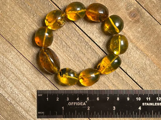 Mexican AMBER Crystal Bracelet - Beaded Bracelet, Handmade Jewelry, Healing Crystals and Stones, 48450