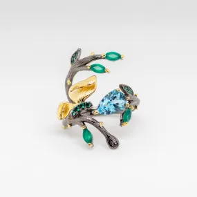 Monarch Sky Blue Topaz Ring in Sterling Silver