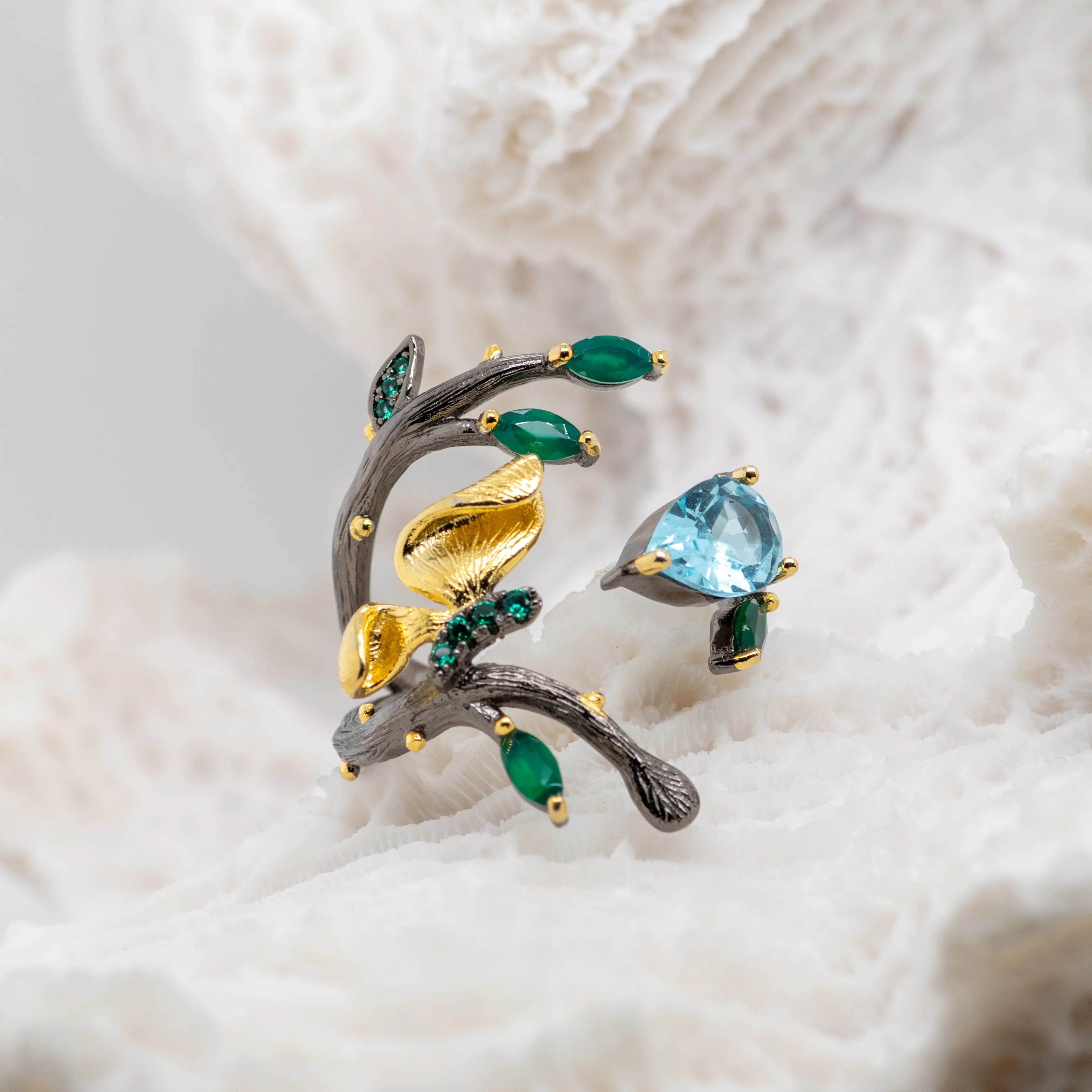 Monarch Sky Blue Topaz Ring in Sterling Silver