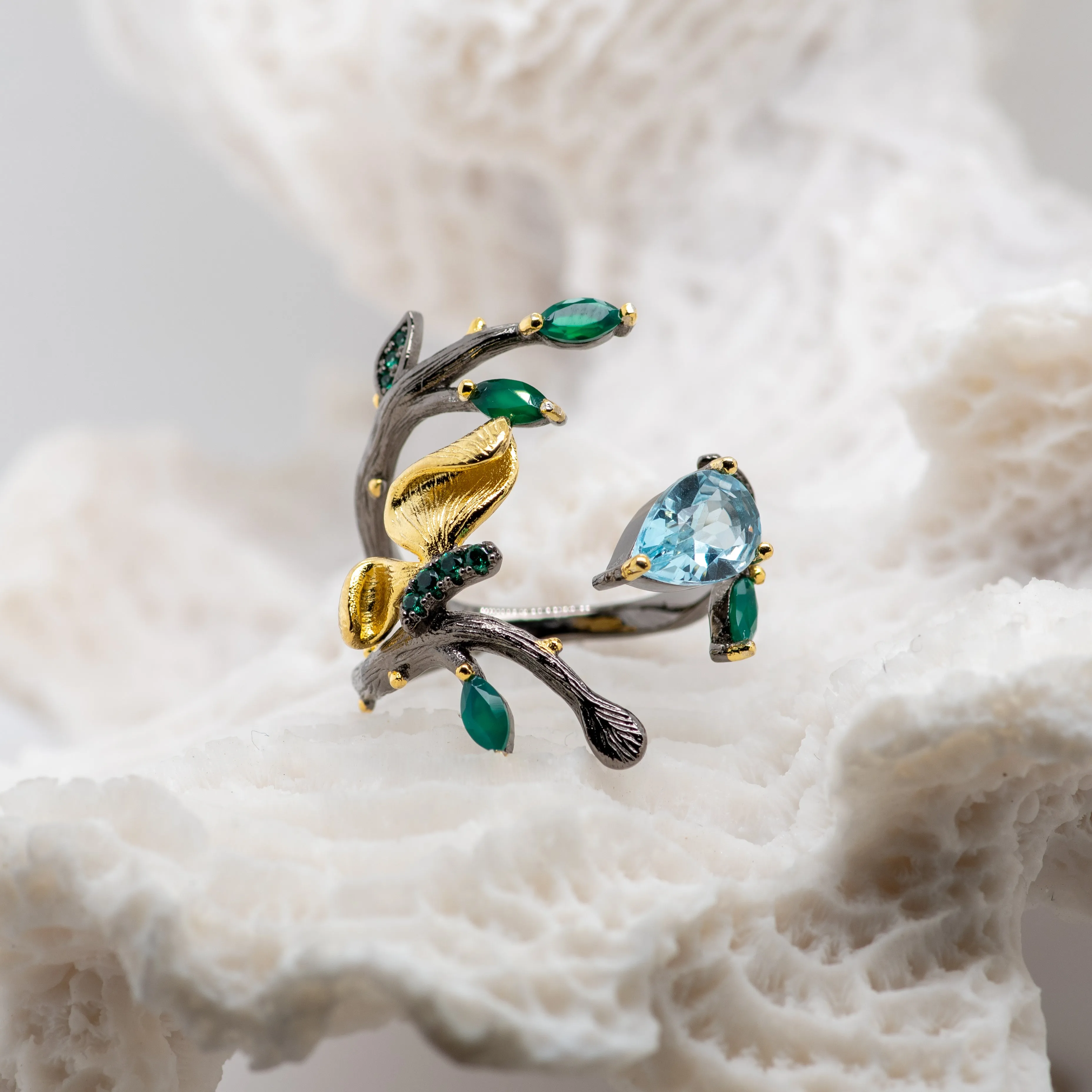 Monarch Sky Blue Topaz Ring in Sterling Silver