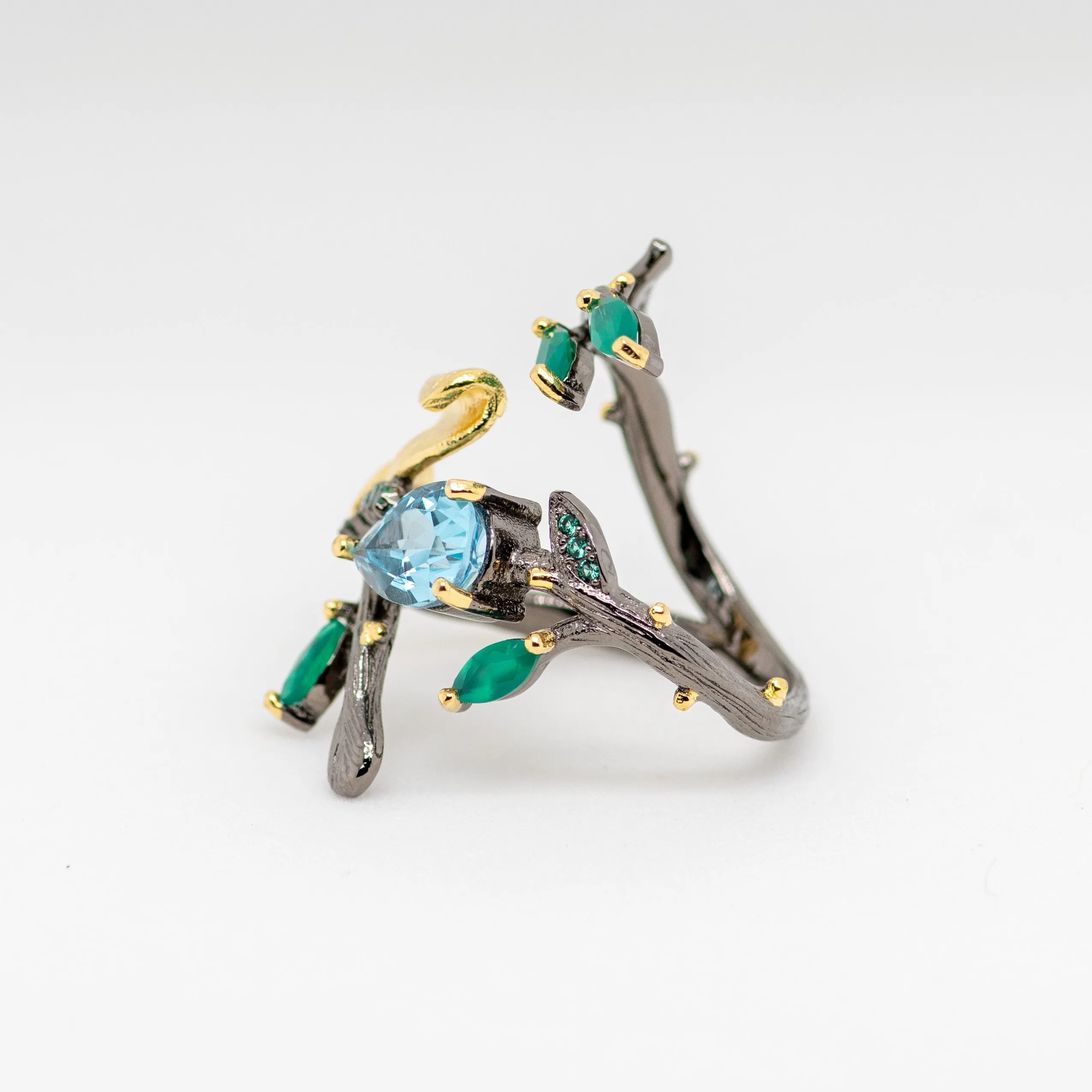 Monarch Sky Blue Topaz Ring in Sterling Silver
