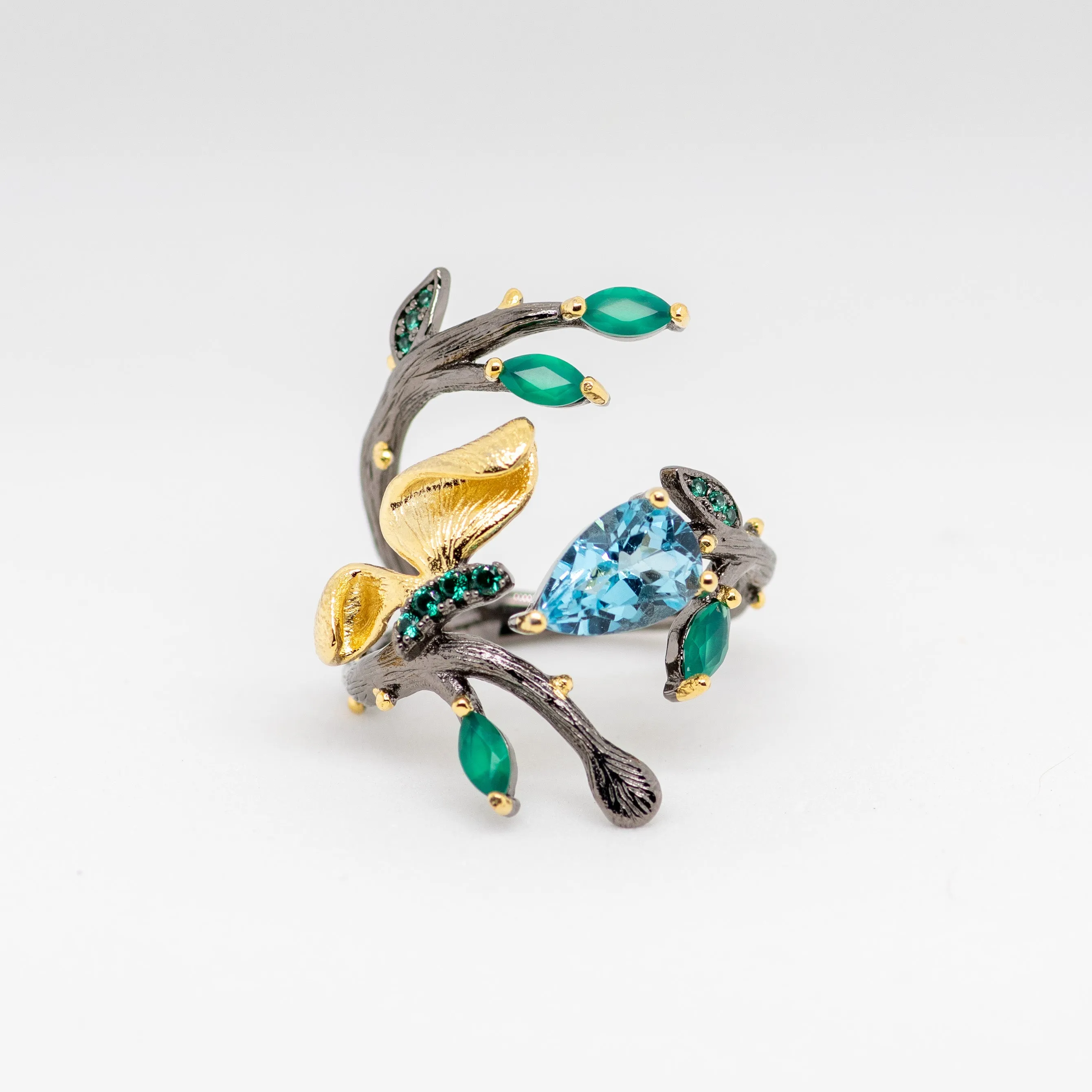 Monarch Sky Blue Topaz Ring in Sterling Silver