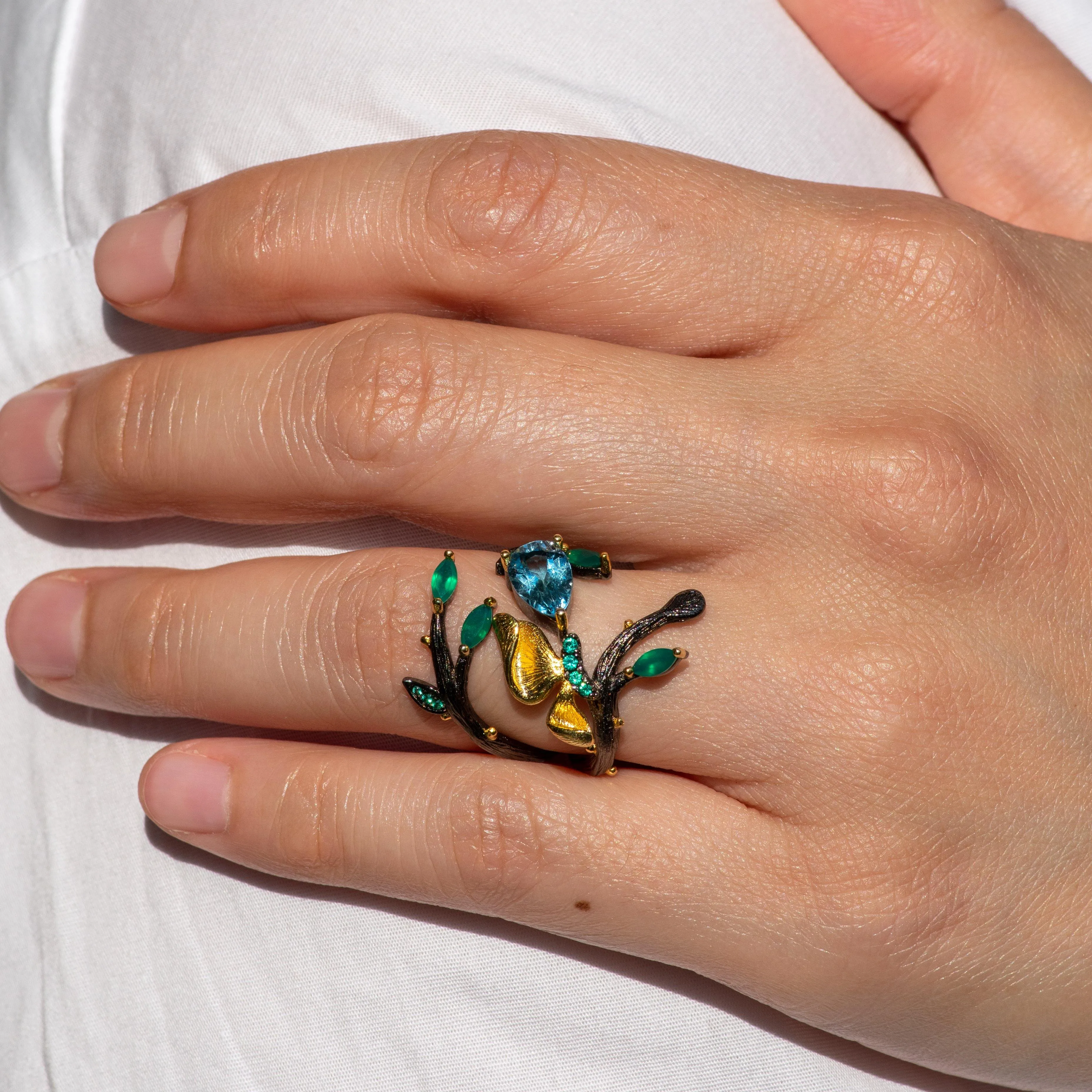 Monarch Sky Blue Topaz Ring in Sterling Silver