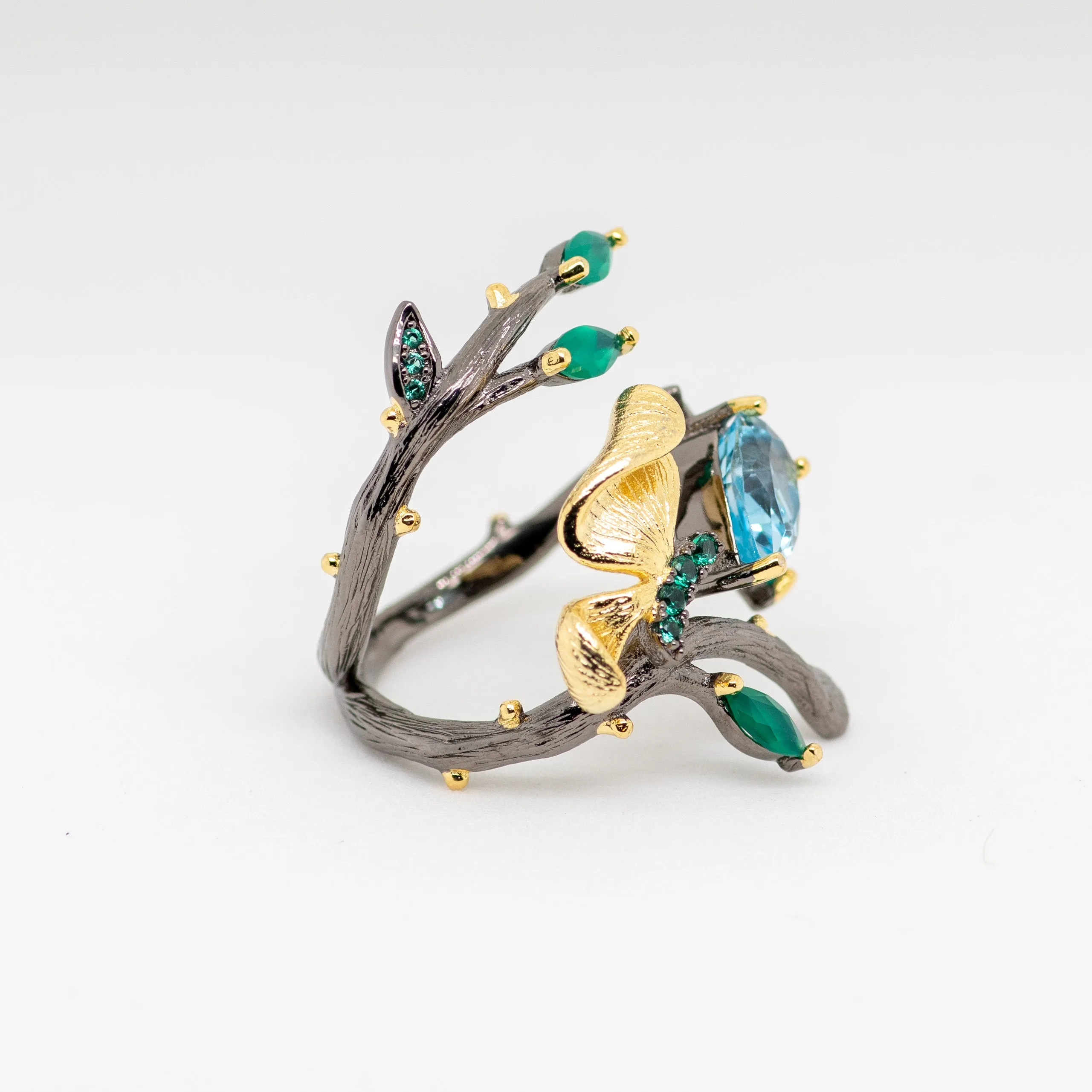 Monarch Sky Blue Topaz Ring in Sterling Silver