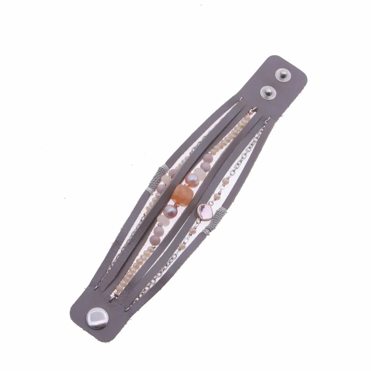Nakamol Handmade Leather Gemstone Bracelet