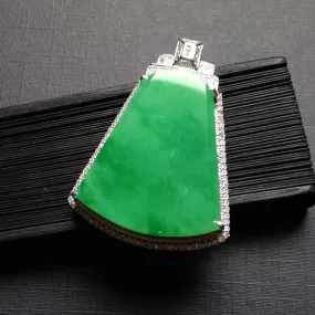 Natural Jade Pendant Jadeite Gold Pendant PT343
