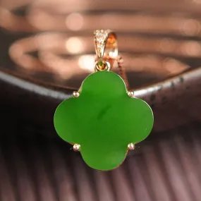 Natural Jade Pendant Nephrite Gold Pendant PT137