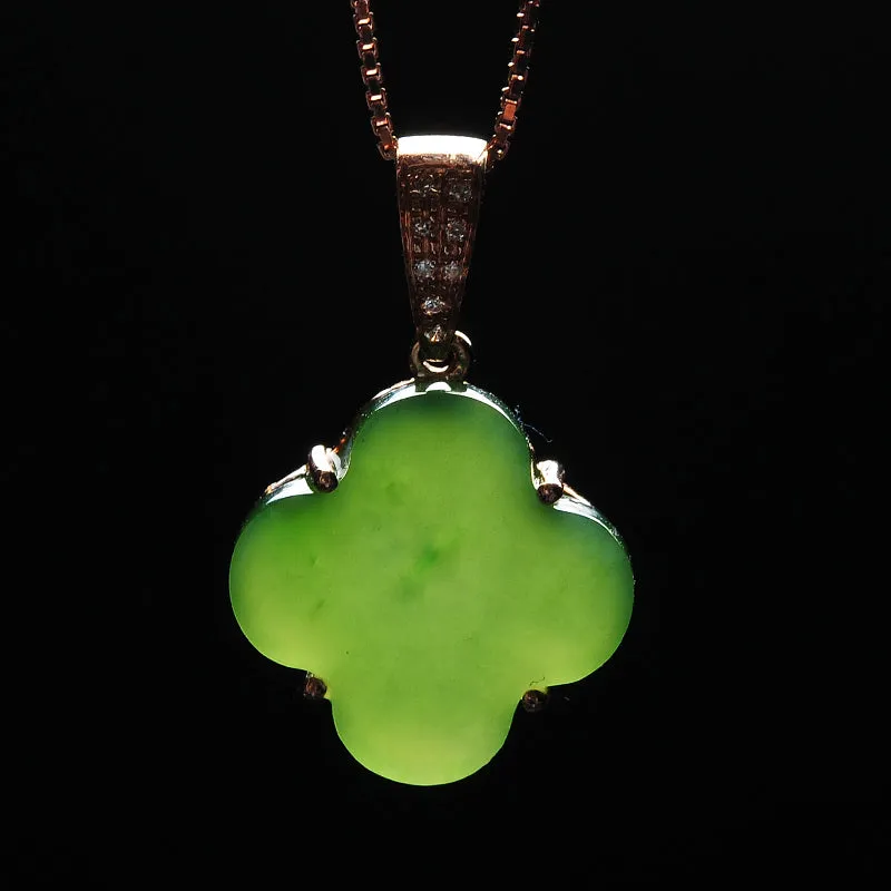 Natural Jade Pendant Nephrite Gold Pendant PT137