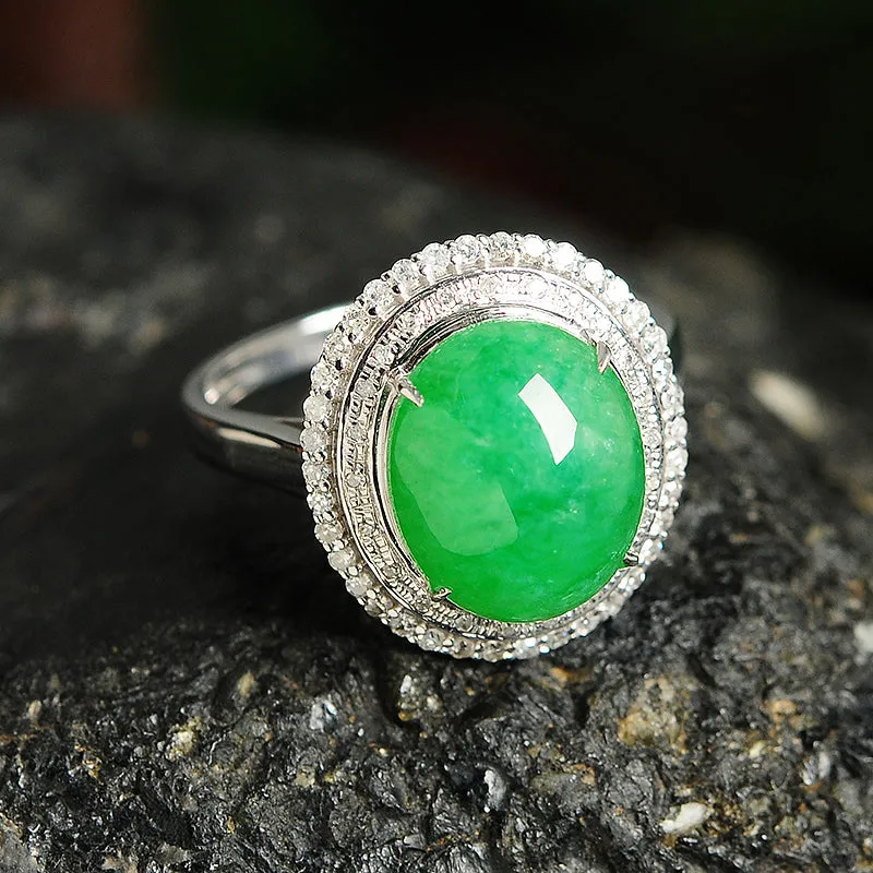 Natural Jade Ring Jadeite Gold Ring RG10