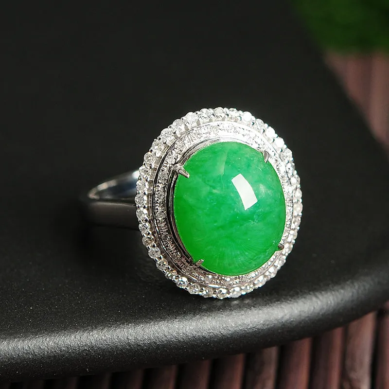 Natural Jade Ring Jadeite Gold Ring RG10