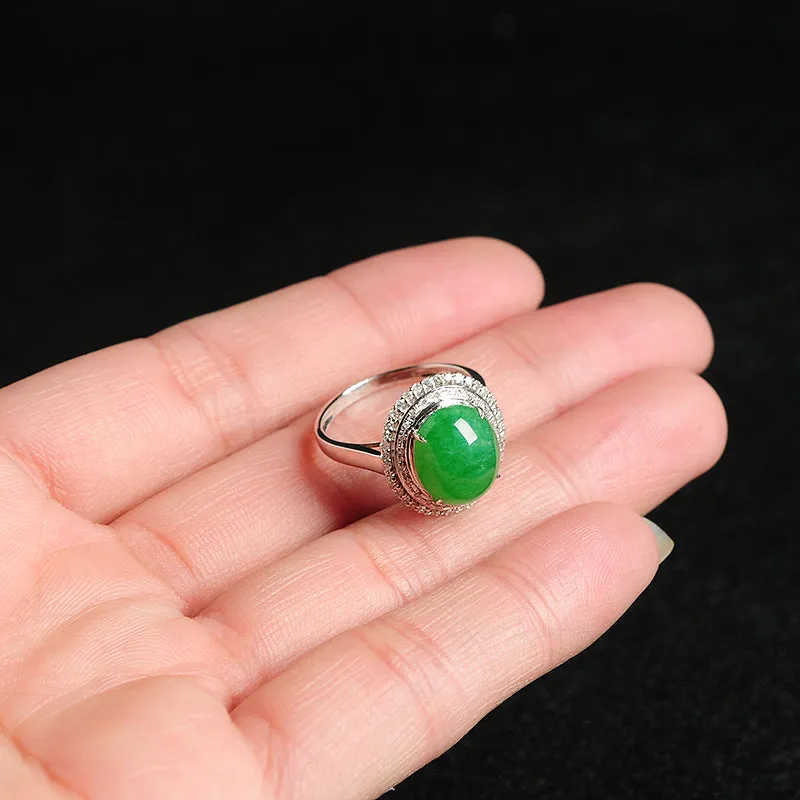 Natural Jade Ring Jadeite Gold Ring RG10