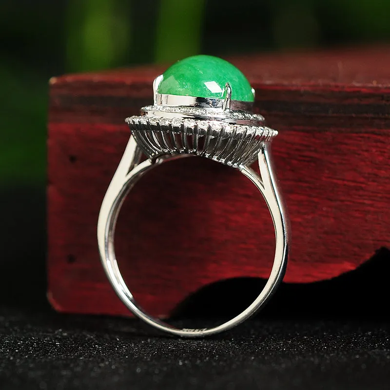 Natural Jade Ring Jadeite Gold Ring RG10