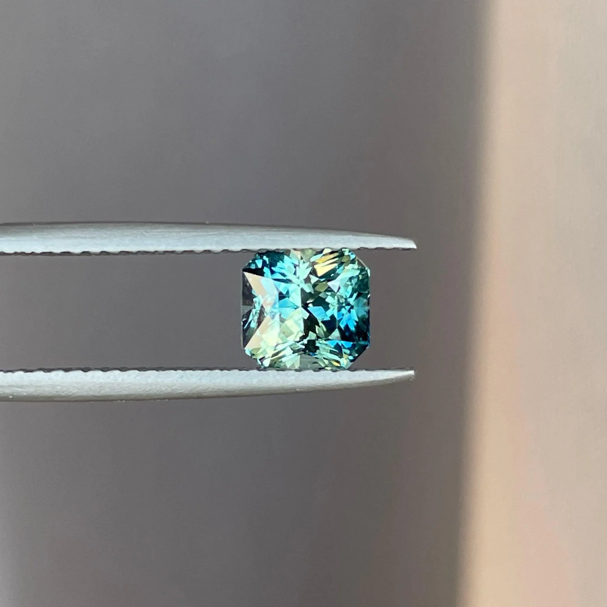 Natural Teal Sapphire 1.54 CT, Parti Sapphire, Radiant Green Sapphire, Engagement Rings, Wedding Rings, certified stone, Montana Sapphire